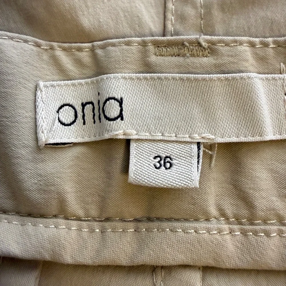 Onia Mens‎ Khaki Tan Hybrid Shorts Flat Front Casual 7 Inch Inseam Size 36